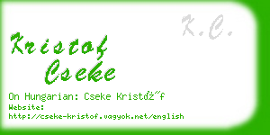 kristof cseke business card